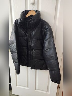 DKNY Sport Black Faux Leather Jacket